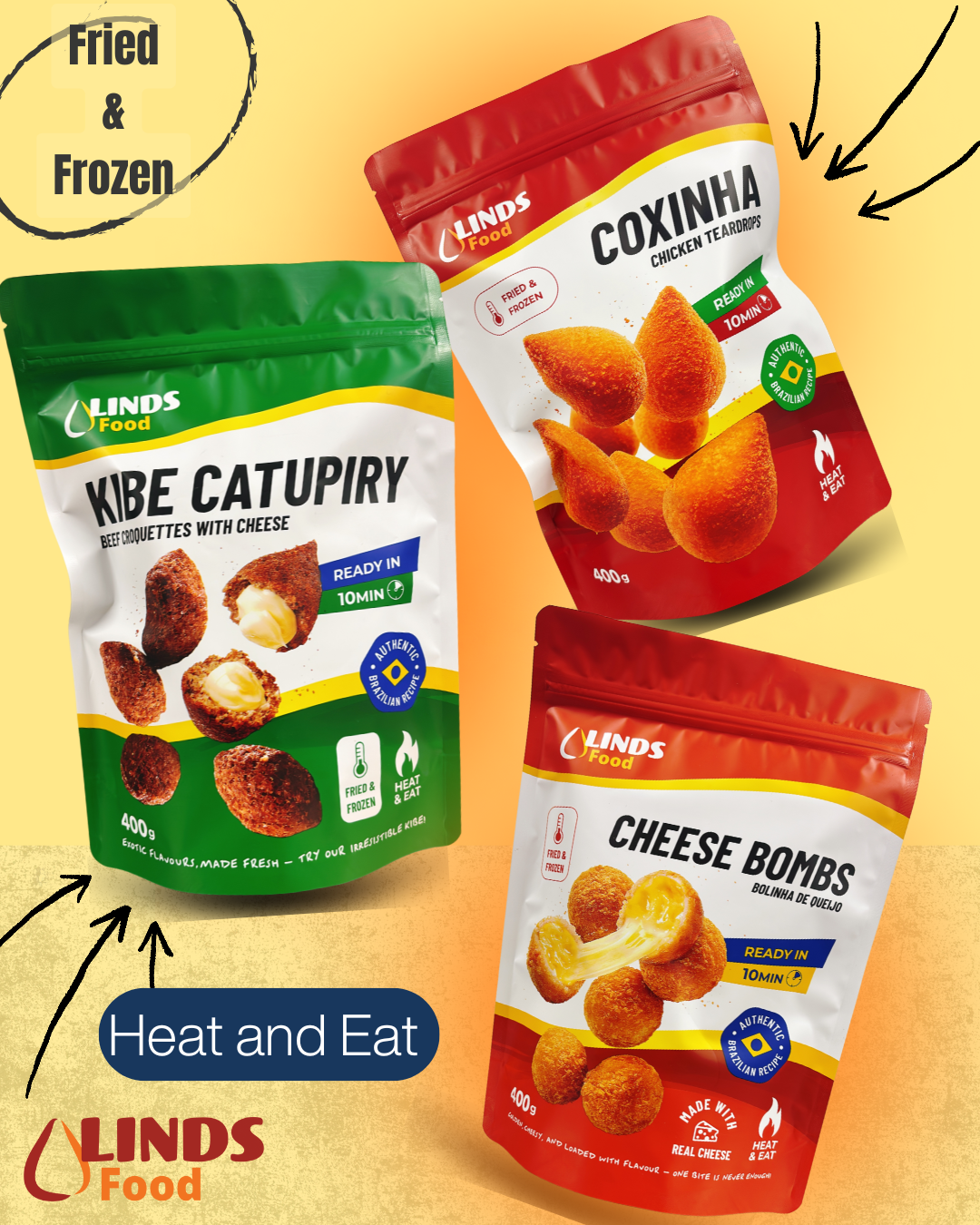 Coxinha, B. de Queijo e Kibe - Combo